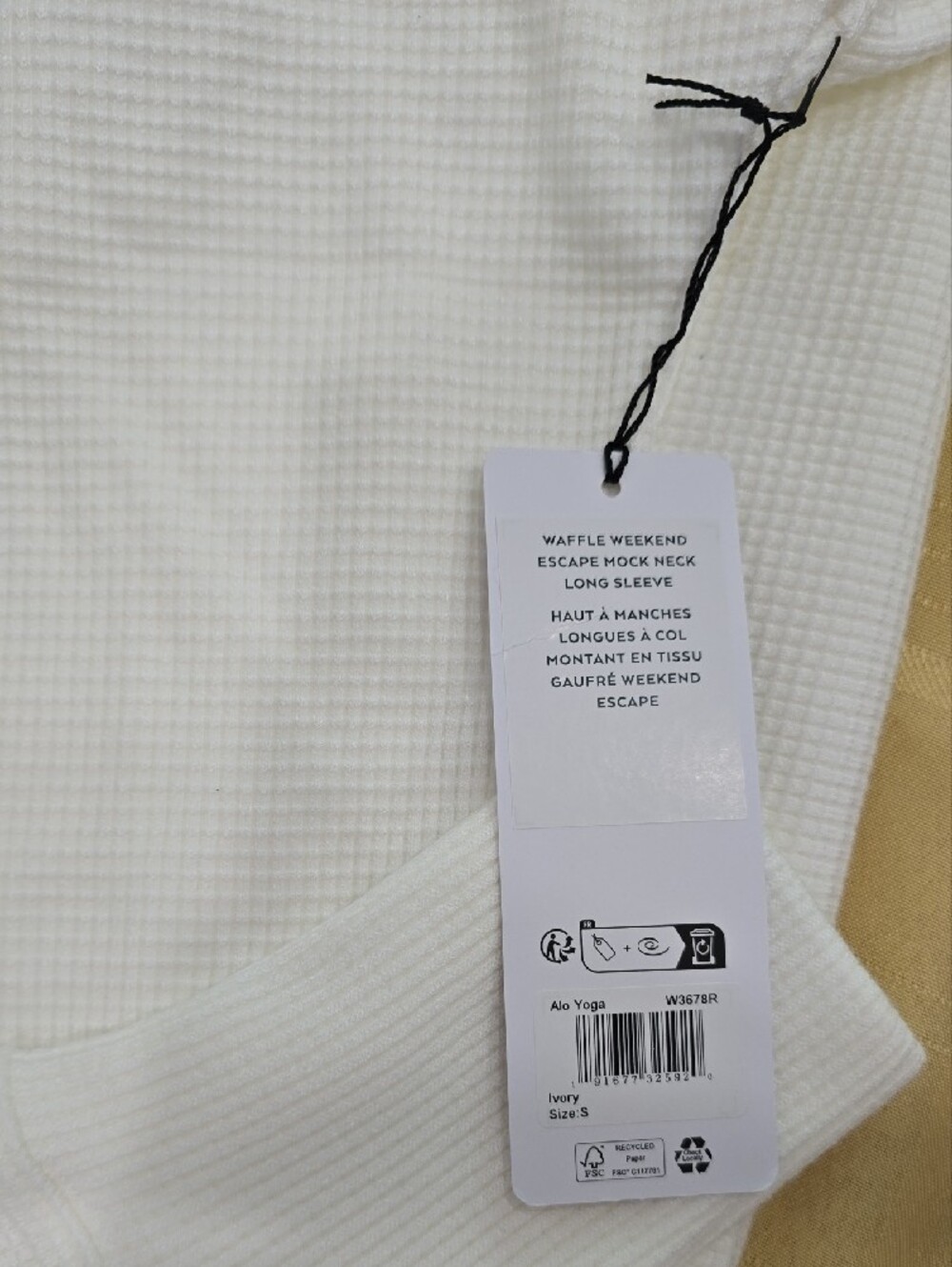 ALO Waffle Weekend Escape Mock Neck Long Sleeve - Picture 7 of 12